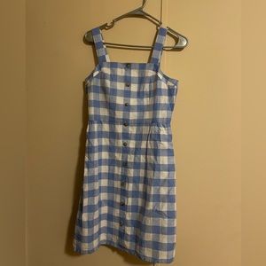 J. Crew blue and white checked sundress size 2 new with tags